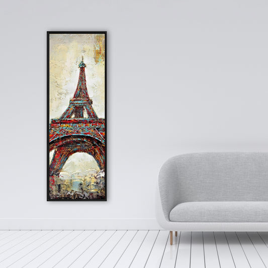 Toile d'architecture jaune - Décoration d'intérieur abstraite Tour Eiffel