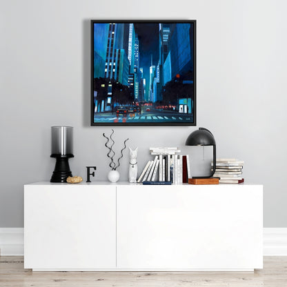 Evening in Manhattan, NYC Framed Canvas - Modern Home Decor