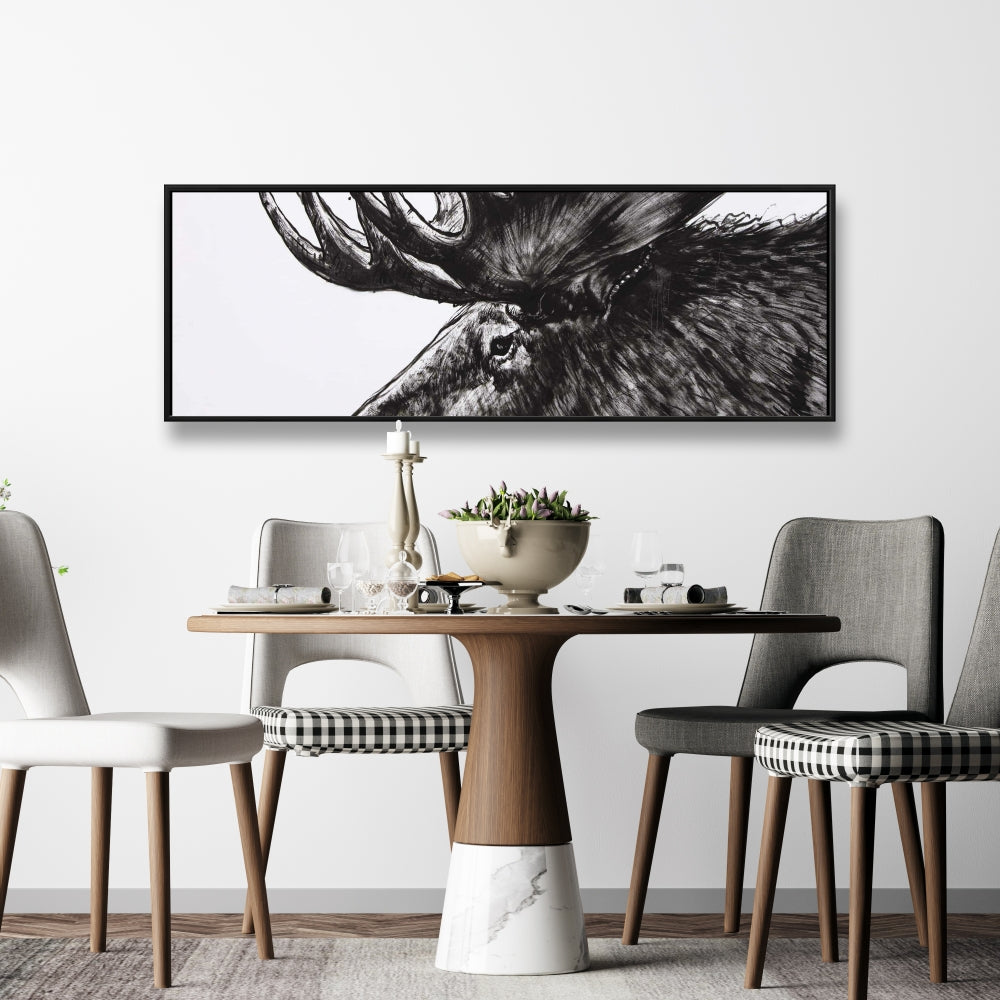 Moose Plume Deer Bedroom Canvas | Framed Wall Art Decor