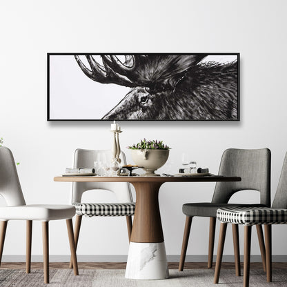 Moose Plume Deer Bedroom Canvas | Framed Wall Art Decor