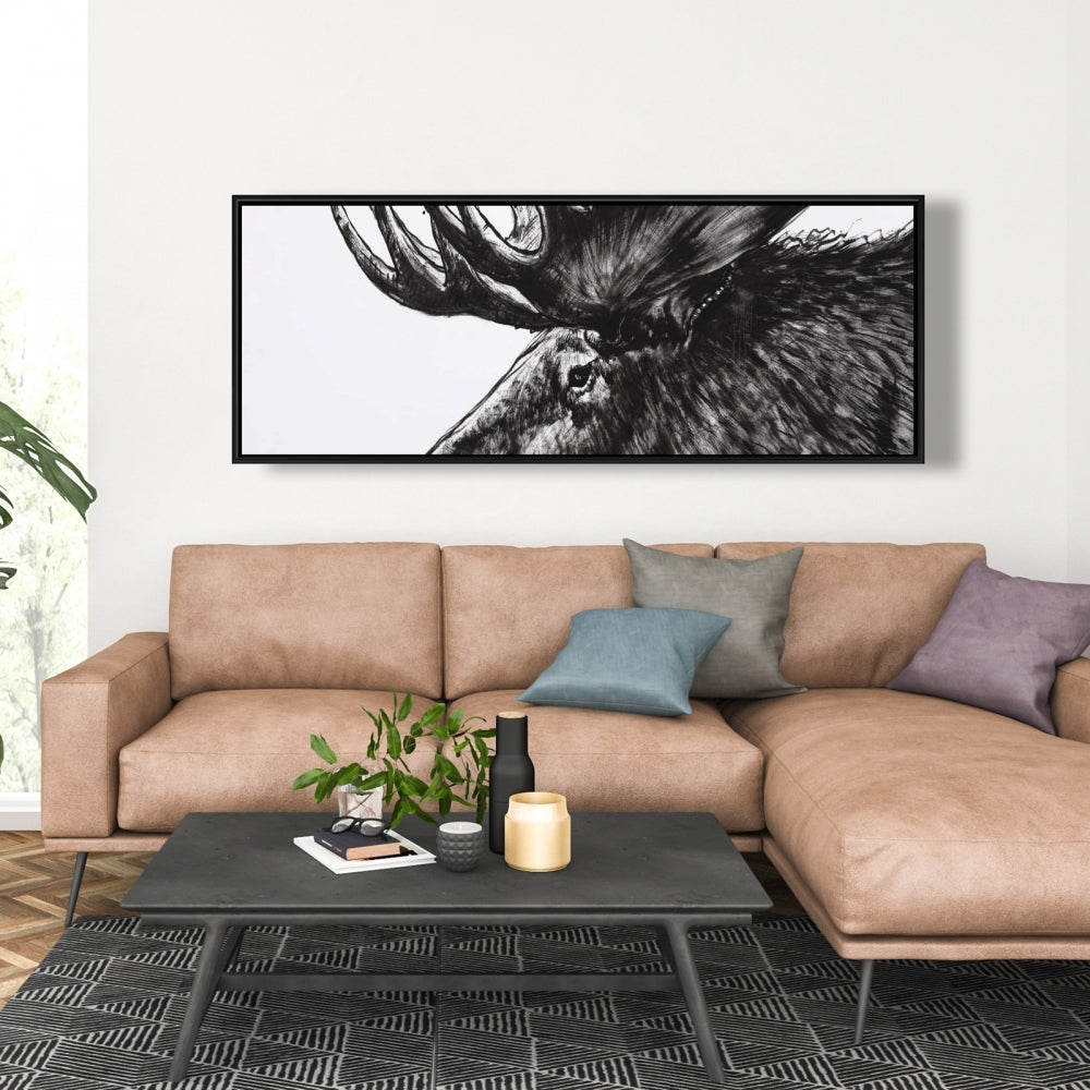 Moose Plume Deer Bedroom Canvas | Framed Wall Art Decor