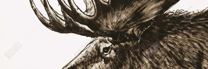 Moose Plume Sepia Canvas | Deer Brown Animals Home Decor