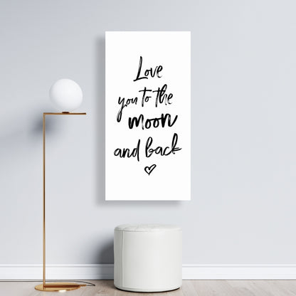 Love You to the Moon and Back Canvas | Romantic Home Decor