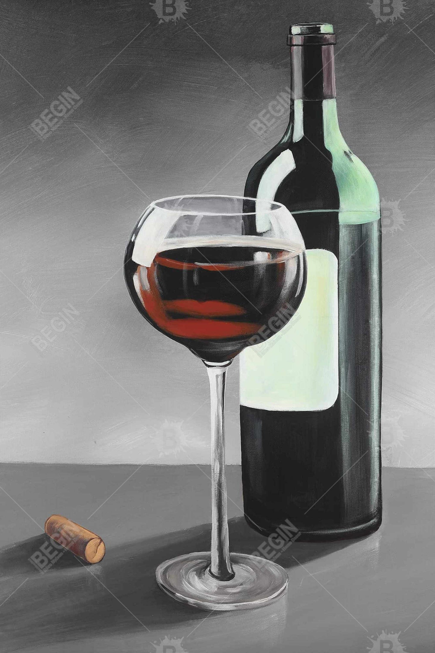 Bottle of Burgundy Canvas | Rustic Gray Magnetic Home Decor