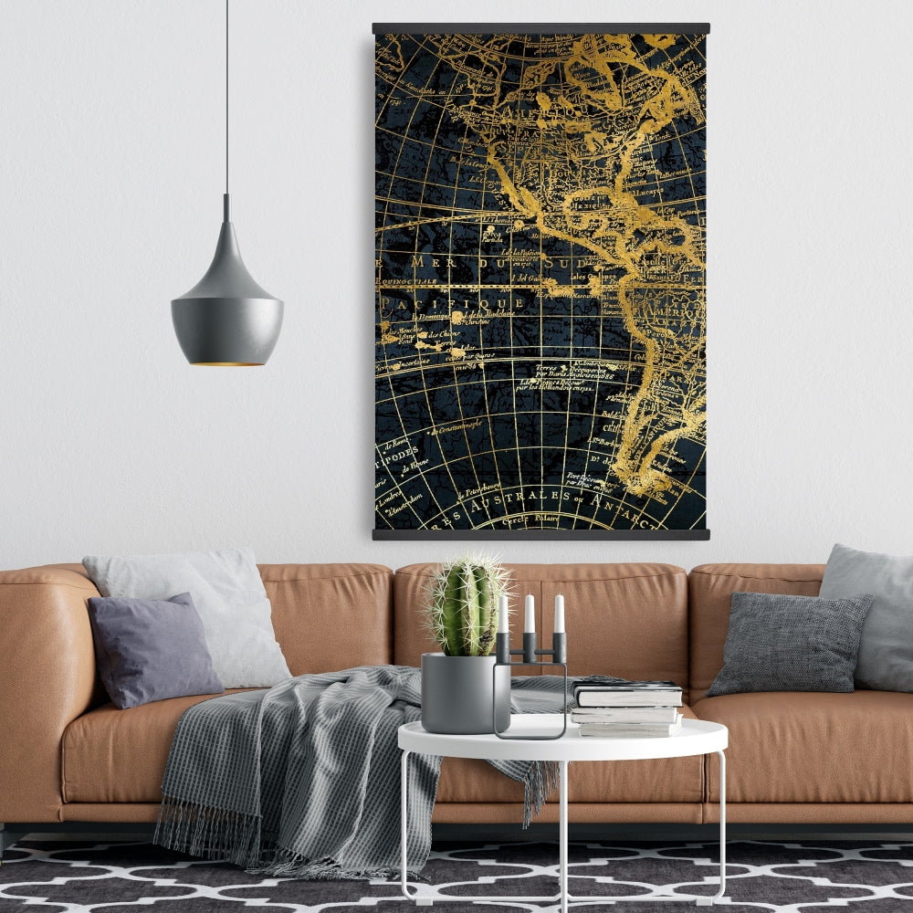 Blue & Marine World Map Globe - Magnetic Canvas Home Decor