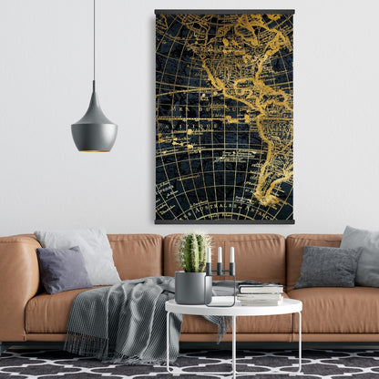 Blue & Marine World Map Globe - Magnetic Canvas Home Decor