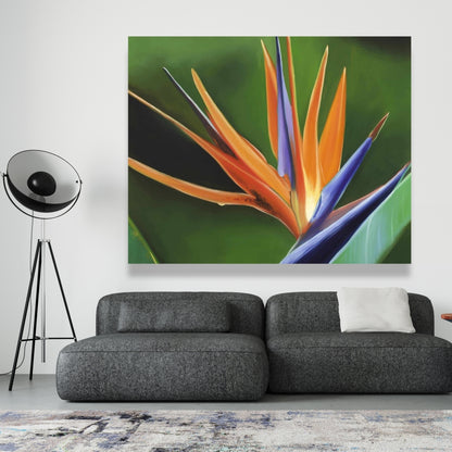 Bird of Paradise Flower Canvas | Green Botanical Home Decor