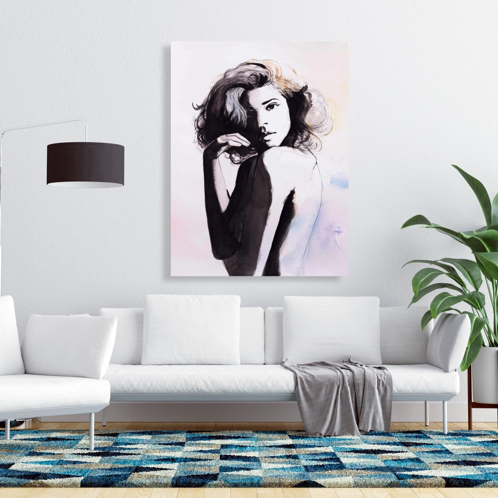Purple Bedroom Figurative Canvas - Almost Nude Home Decor