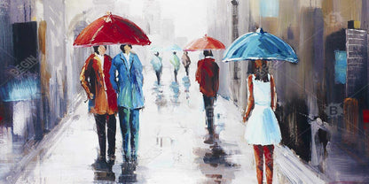 White Dress Woman Canvas | Street Scenery Bedroom Decor