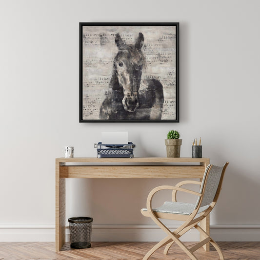 Abstract Horse Typography Canvas - Farm Animals Home Decor
