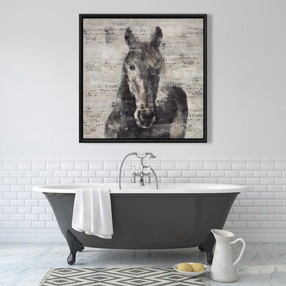 Abstract Horse Typography Canvas - Farm Animals Home Decor