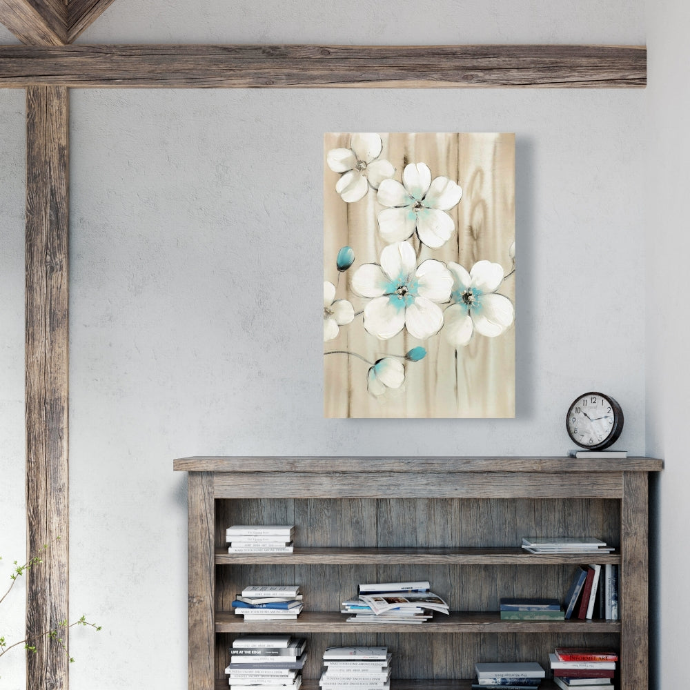 Cherry Blossom in White Canvas | Asian Bedroom Home Decor