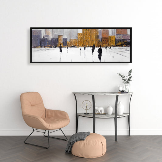 Toile encadrée « Ville à l'horizon » | Décoration de chambre moderne