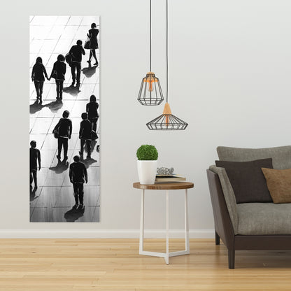 Gray Woman Modern Canvas | Silhouettes Street Art Decor