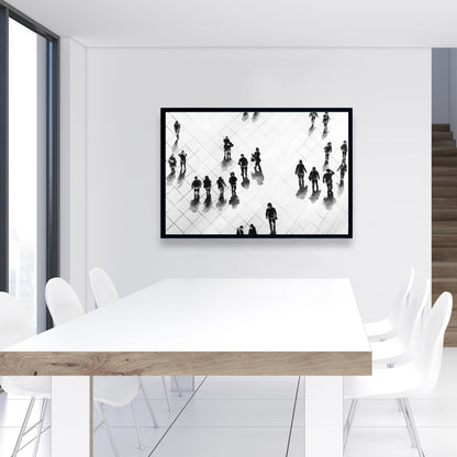 Toile « Vue aérienne de la rue » | Décoration d'intérieur avec cadre blanc