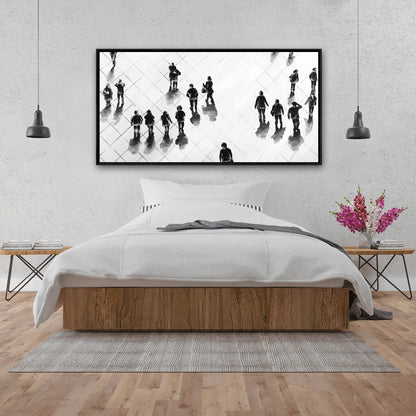 Toile « Vue aérienne de la rue » | Décoration d'intérieur avec cadre blanc