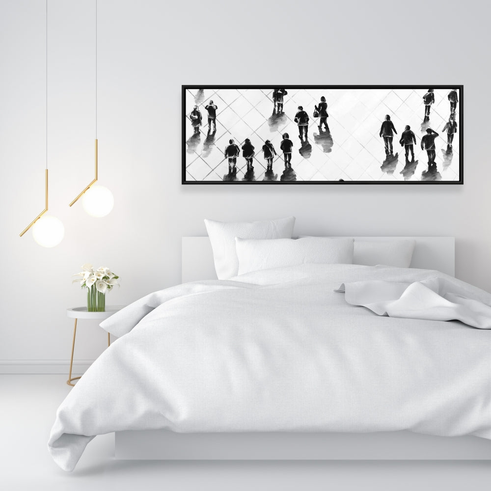 Toile « Vue aérienne de la rue » | Décoration d'intérieur avec cadre blanc