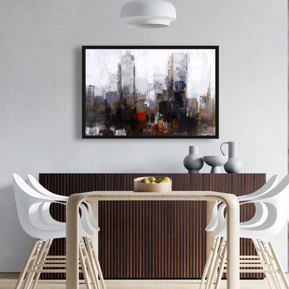 Toile « Obscure City » | Cadre marron contemporain