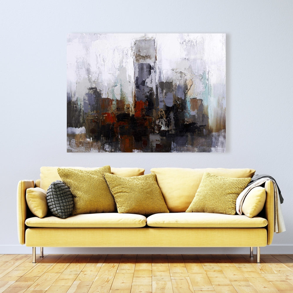 Toile marron pour chambre à coucher – Décoration d'intérieur avec bâtiments obscurs