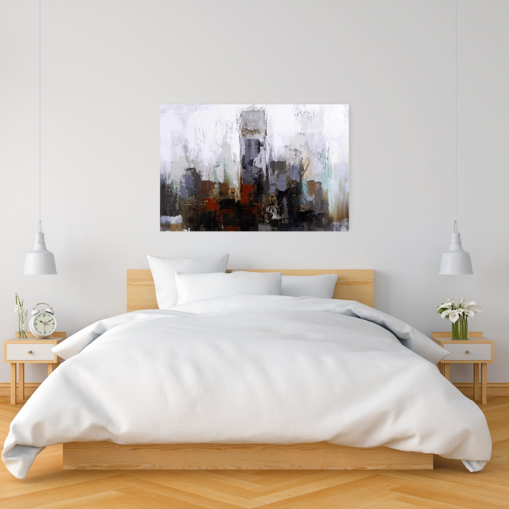 Toile marron pour chambre à coucher – Décoration d'intérieur avec bâtiments obscurs