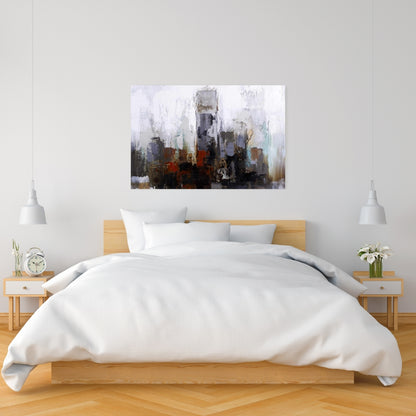 Toile marron pour chambre à coucher – Décoration d'intérieur avec bâtiments obscurs