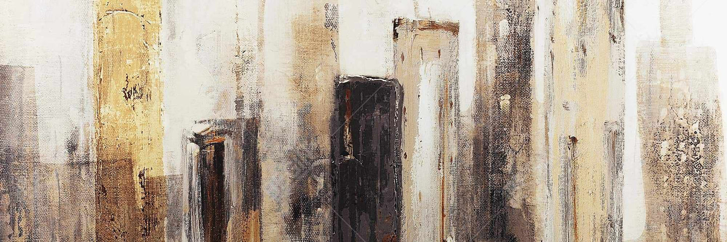 Earthy Tones City Canvas | Industrial Building Wall Art Decor