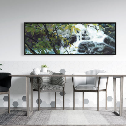 Peaceful Fall Bedroom Canvas - Gray Framed Wall Art Decor