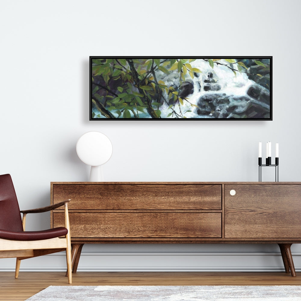 Peaceful Fall Bedroom Canvas - Gray Framed Wall Art Decor