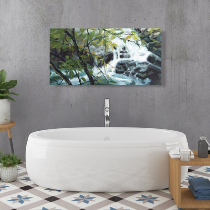 Peaceful Fall Canvas - Trees Gray Contemporary Home Decor