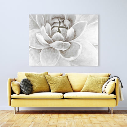 Modern White Canvas - Delicate White Chrysanthemum Decor