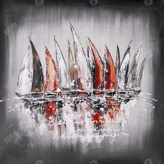 Modern Sailboats Canvas - Paint Splash | Home Decor Wall Art