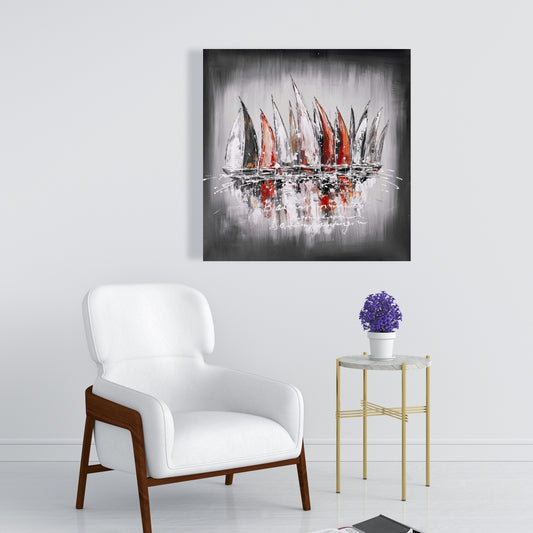 Modern Sailboats Canvas - Paint Splash | Home Decor Wall Art