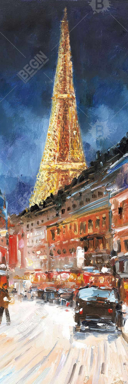 Illuminated Paris Canvas | Blue Frame | Contemporary Home Decor
