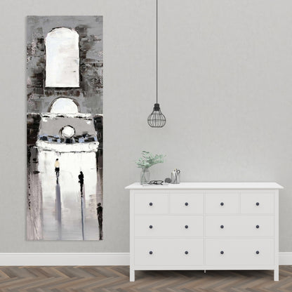 Gray Building Canvas | Gray Bedroom Wall Art | Home Decor