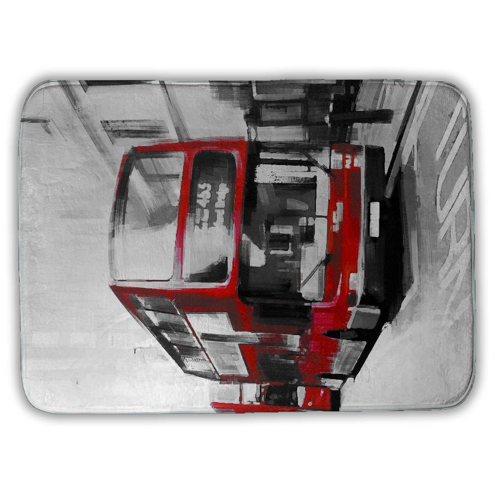 Red Bus Londoner Canvas | Modern White Building Wall Art