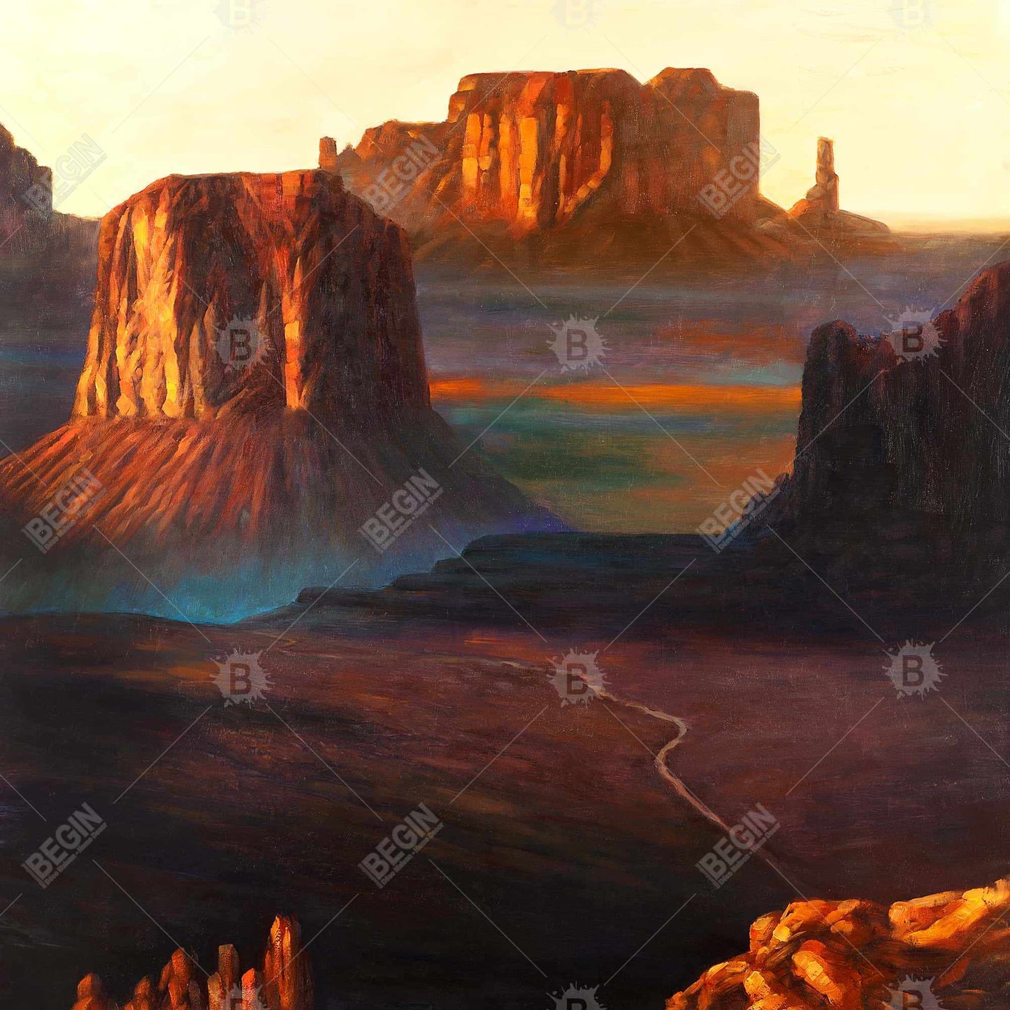 Monument Valley Mountains Canvas | Bedroom Wall Art Decor