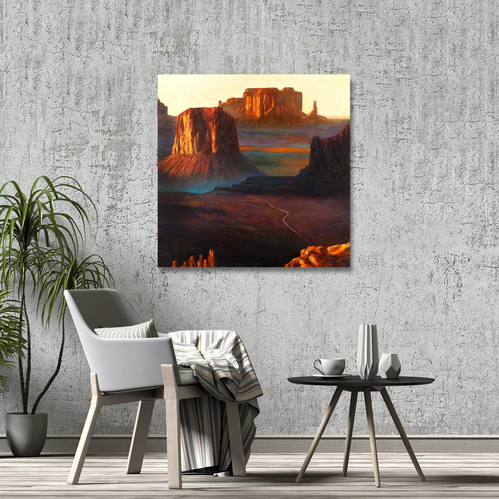 Monument Valley Mountains Canvas | Bedroom Wall Art Decor