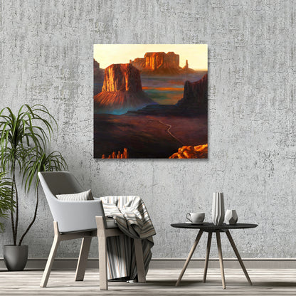 Monument Valley Mountains Canvas | Bedroom Wall Art Decor