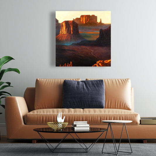 Monument Valley Mountains Canvas | Bedroom Wall Art Decor