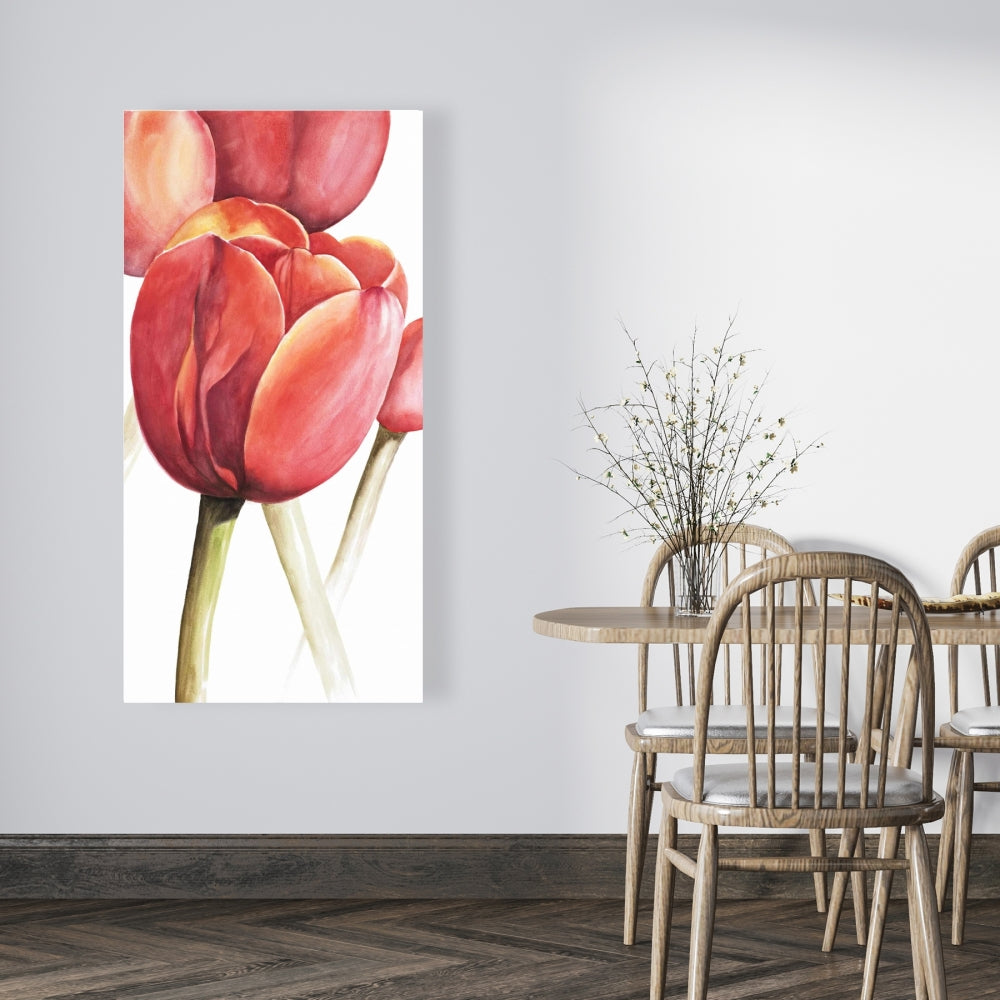 Blossoming Tulips Canvas | Rustic Floral Bedroom Wall Art