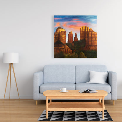 Cathedral Rock Arizona Canvas - Modern Mountain Home Decor