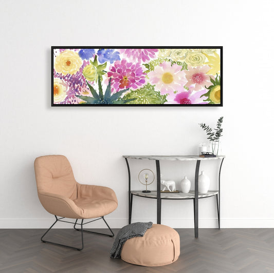 Purple Botanical Canvas | Exotic Flowers Framed Wall Art