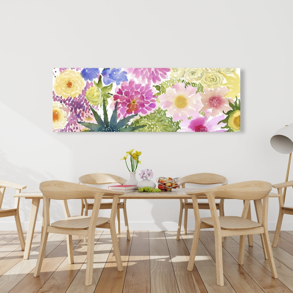 Exotic Flowers Canvas | Purple Botanical Home Decor Art