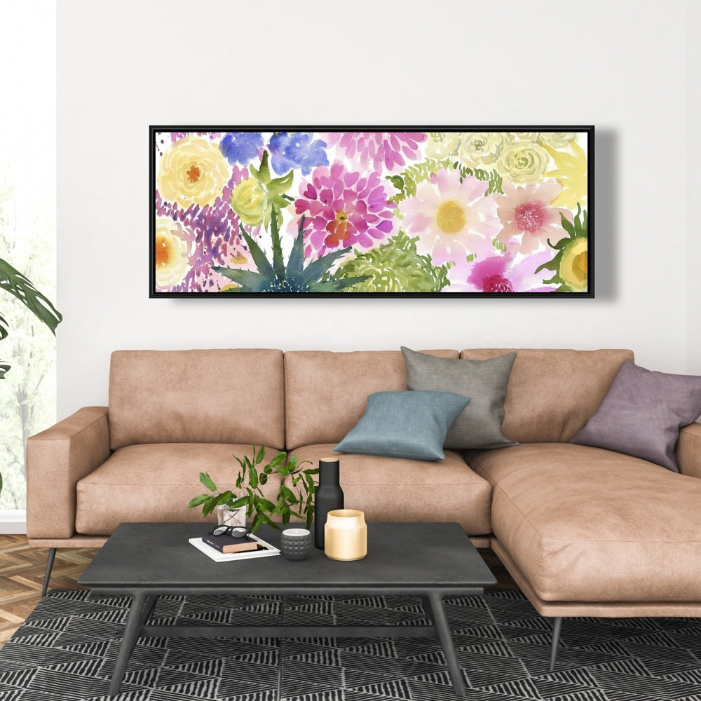 Purple Botanical Canvas | Exotic Flowers Framed Wall Art