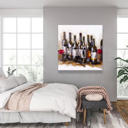 Kitchen Gastronomy Red Wine Brown Canvas | Home Decor Art