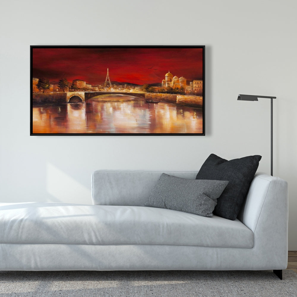 Paris by Red Dawn Canvas - Cities Brown Building Framed Decor
