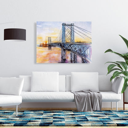 Abstract Brooklyn Bridge Canvas | Bedroom Wall Art Decor