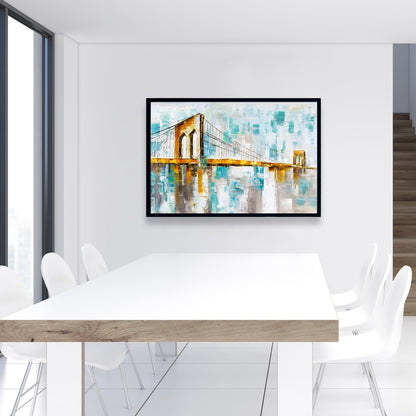 Brown Industrial Brooklyn Bridge Canvas - Home Decor Wall Art