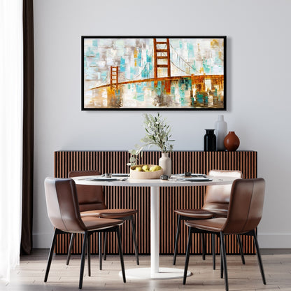 Golden Gate Canvas - Turquoise Accents | Bedroom Wall Decor