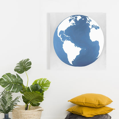 Earth Satellite View Canvas | Home Decor Bedroom Map Art